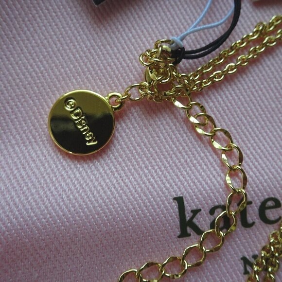 New Disney x Kate Spade Minnie Mouse Necklace Pendant Goldtone With Dust Bag - Picture 6 of 12